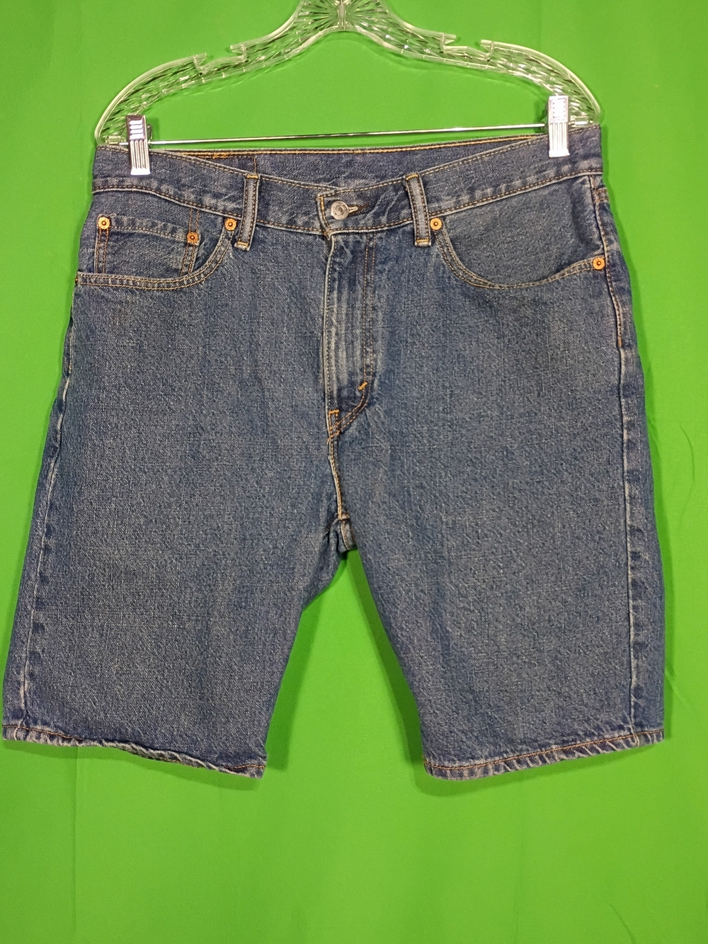 Levi Strauss 505 Men's Denim Shorts W33 10" Inseam Mid Rise Blue Medium Wash